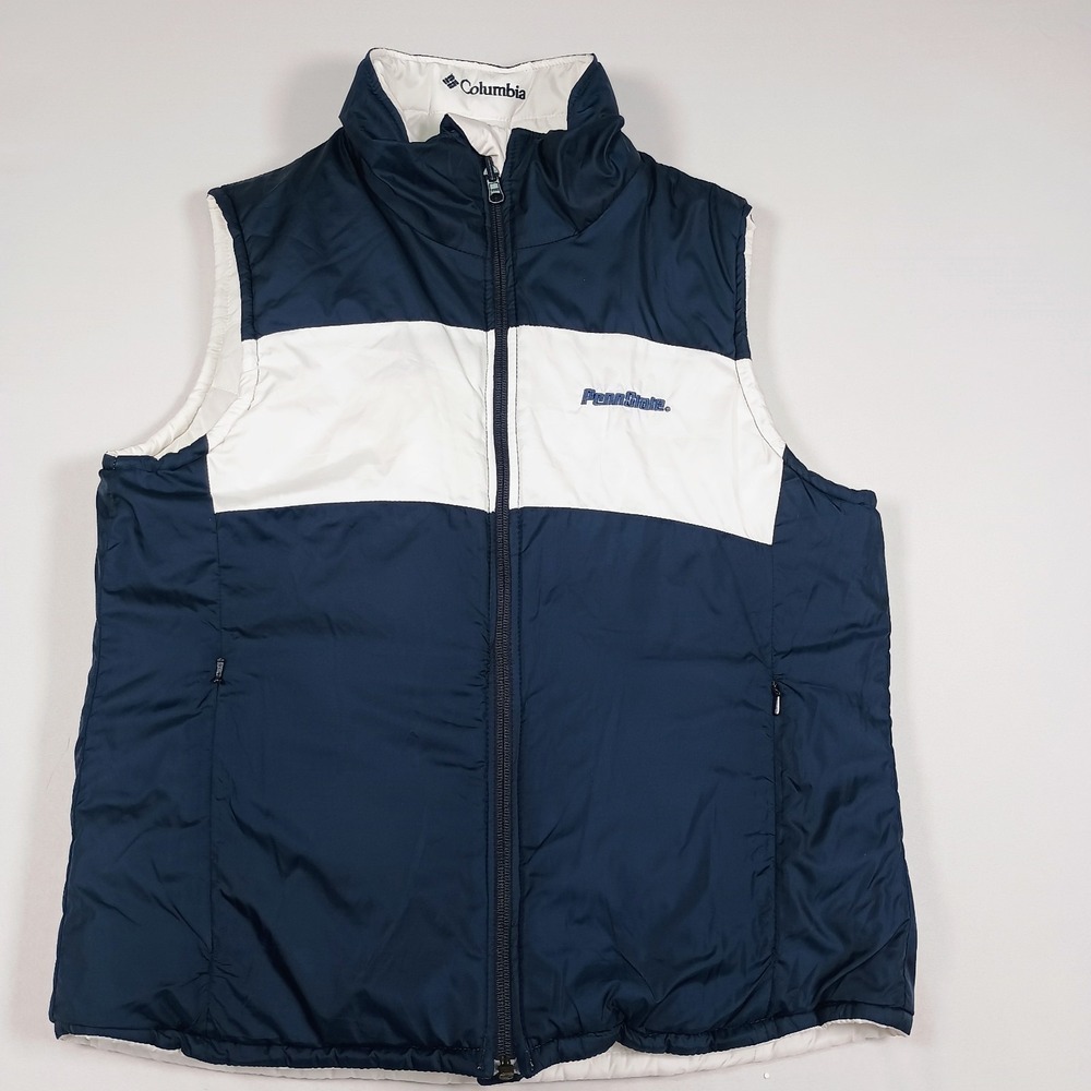 Columbia Penn State Blue White Puffer Vest Size Medium